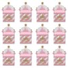 Big Dot of Happiness Little Princess Crown - Treat Box Party Favors - Pink and Gold Princess Baby Shower or Birthday Party Goodie Gable Boxes - Set of 12