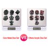 SIQUK Metal Polyhedral Dice Shiny Black Body and Dark Green Numbers Zinc Alloy Dice with Metal Case