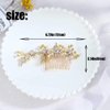 Campsis Flower Bride Wedding Hair Comb Pearl Side Comb Crystal Bridal Hair Accessories for Women and Girls (Gold)