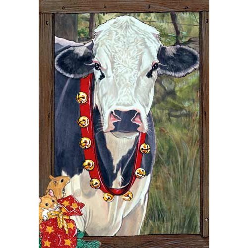 Cow Holstein Black and White Cow Christmas Cards Set of 10 cards & 10 envelopes
