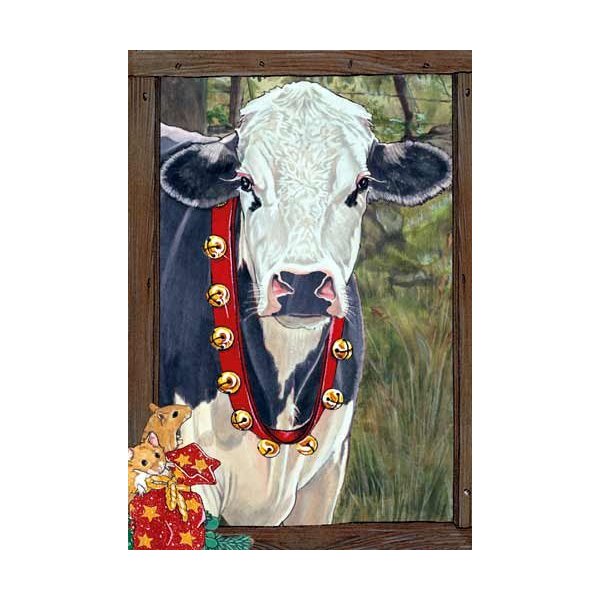 Cow Holstein Black and White Cow Christmas Cards Set of 10 cards & 10 envelopes