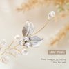 Foyte Crystal Bride Wedding Hair Comb Leaf Bridal Headpieces Rhinestone Flower Hair Vines Pearl Bridesmaid Side Combs Hair Accessories for Women (leaf)