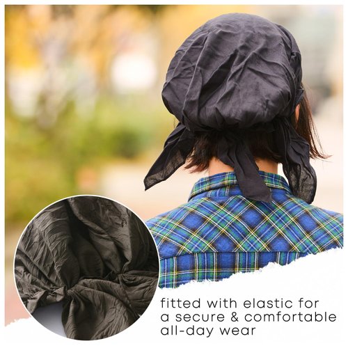 CHARM Pirate Bandana Head Scarf - Mens Balding Hair Cap Womens Headwrap Hat Chemo Wear Du Rag Cotton Summer Dark Gray