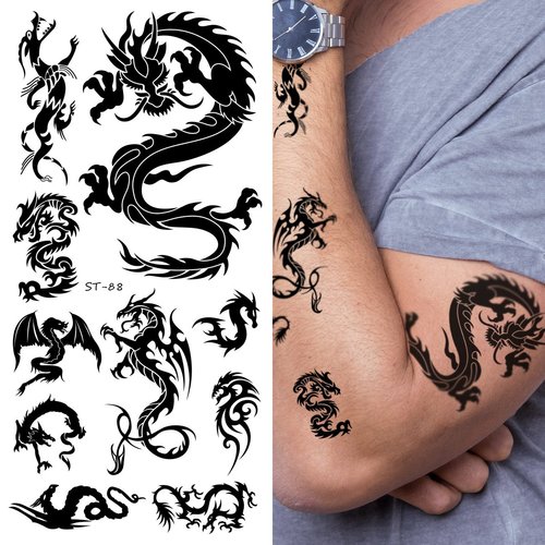 Supperb® Temporary Tattoos - Small Dragons II (Set of 2)