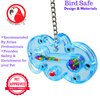Bonka Bird Toys Small Wave (5" x 6") Parrot Rattle Puzzle Cage Toy, Bullet Proof Plastic, Amazon, African Grey, Eclectus, and Similar