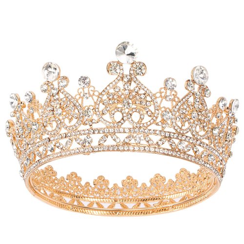 AOPRIE Victoria 1870s Gold Tiara and Crowns for Women Girls Princess Crowns Elegant Crown with Combs Women's Headbands Bridal Wedding Prom Birthday Party Headbands for Women