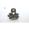 Generic Small dark silver metal hair claw clip with crystals stocking stuffer gifts (Pattern: 2), 1 Count (Pack of 1)