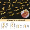 UHOMENY 50PCS 3D Gold Silver Rose Nail Charms, Flower Rose Golden Metallic Mini Alloy Nail Art Decals DIY Nail Accessories Studs for Women Girls Salon Nail Manicure Craft Jewelry Making with Box