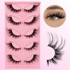 Fox Eye Lashes with Clear Band, Flu-ffy 22mm Long Cat-Eye Lashes Wispy Eyelashes that Look Like Extensions Faux Mink False Eyelashes Natural Look 7 Pairs pack(Clear-SN001)