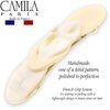 Camila Paris CP2337 French Hair Barrette Clip for Girls Handmade Cream Pearl, Metal Automatic Clasp Strong Hold Grip Hair Clips for Women, No Slip Durable Styling Girls Hair Accessories Made in France