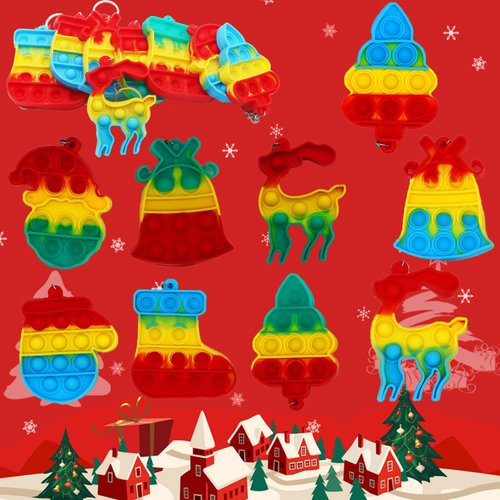 Dilycery 118 Pcs Christmas Party Favors for Kids, Goodie Bag Stuffers, Pop Fidget Toys, Treasure Box Toys, Classroom Prizes, Goody Bags, Christmas Stocking Stuffers for Kids