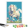Nariolar Paint by Numbers for Kids Ages 4-8 with 7X9.5 inch Pre-Printed Cardboard,12 Acrylic Paint Pots and 3 Painting Brushes, Craft Gift Room Decor for Children,(Horse with Wreath)