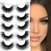Mink Lashes Flu-ffy Lashes 20mm Long Flu-ffy Cat Eye False Eyelashes 3D Volume Curly Dramatic Fake Eyelashes Thick Full Lashes 5 Pairs Pack(5W-TB18)