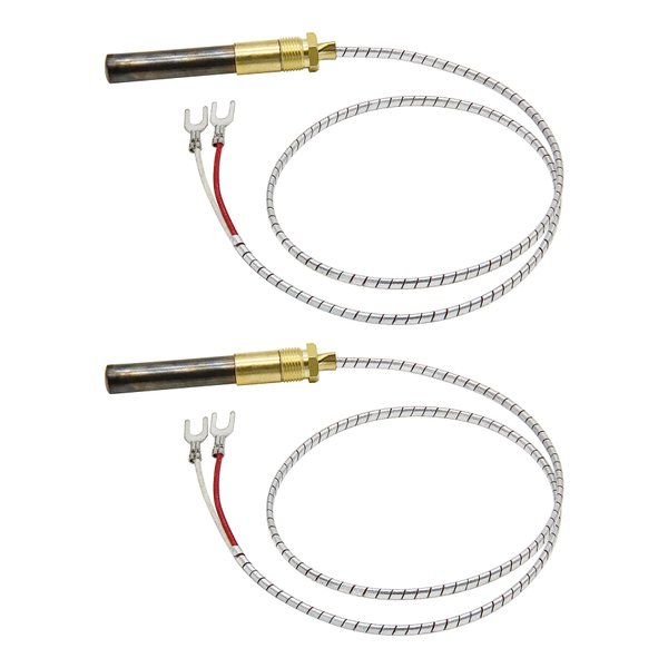 (2PCS) 24” 750mv Thermopile Generators Compatible with Heat Glo Heatilator, Fireplace Millivolt Thermocouple Replace for Parts Q313A, Fit for Stove Gas Ovens/Gas Fireplace/Water Heater/Frying Furnace