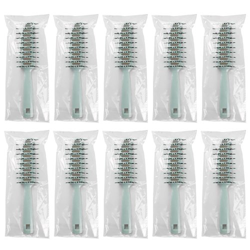 Bulk Hair Brushes for Homeless Individually Wrapped, Hair Brush Bulk, Fashion Green Hair Brush for Curly Hair Suitable for Homeless,Shelter,Air Bnb/Hotel (12 PCS)