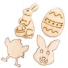 Baker Ross AT476 Easter Mini Wooden Shapes - Pack of 50, Creative Art And Craft Supplies For Kids To Make And Decorate