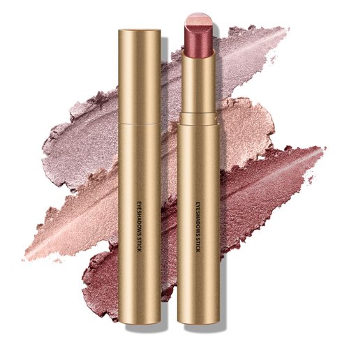 KYDA 3 Tones Shimmer Eyeshadow Stick, Rose Gold Pearl Eye Shadow Stick, 3-in-1 Multicolor Eyeshadow, Blendable Smooth Cream Eyeshadow with Lasting Pigment, All in One Glitter Eyesahdow