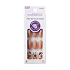 KISS imPRESS No Glue Mani Press-On Nails, Design, 'As It Was', Neutral/green, Medium Size, Almond Shape, Includes 30 Nails, Prep Pad, Instructions Sheet, 1 Manicure Stick, 1 Mini File