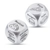 2 PCS Food Dice Game Food Decision Dice Gifts for Boyfriend Girlfriend Valentines Day Gifts for Him Her 1st 25th 11th Wedding Anniversary Steel Gift Couple Gift for Date Night Christmas White Elephant