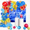 121 Pcs Red Blue Gold balloon garland Arch Kit, for Cartoon Blue Hedgeho Themed Birthday Party Decorations Boys Girls Gatherings Party Supplies