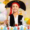 Zomiboo 9 Pieces Stuffed Parrot on Shoulder Parrot Plush Animal Pirate Costume Accessory 3.5 Inch Blue Orange Scarlet Bird Toys Soft Stuffed Bird for Pirate Party Decoration Supplies