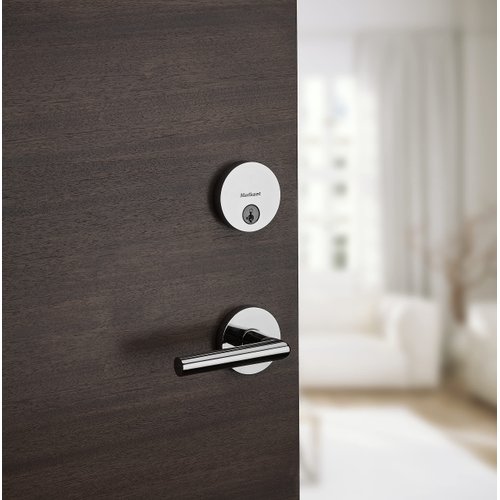 Kwikset Uptown Deadbolt Lock, Polished Chrome Round Exterior Keyed Front Entry Door, Pick Resistant SmartKey Rekey Security, Single Cylinder Dead Bolt