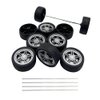 10PCS Toy Car Wheels 40mm Rubber Tire Wheels with Metal Shaft for RC Car Truck DIY Model Toy Wheel Replacement Accessories (3X40mm)