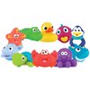 Nuby 10 Count (Pack of 1) Little Squirts Fun Bath Toys, Assorted Characters