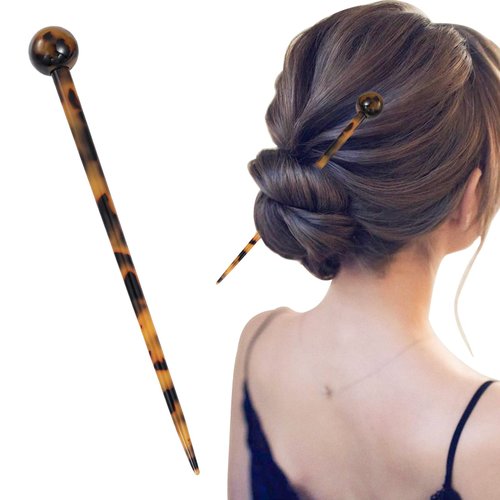 FRDTLUTHW 7.3Inch Tortoise Shell Long Hair Sticks Acetate Hair Pin for Women Thick Long Hair(pack of 1)
