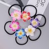 Beaupretty 12pcs Plumeria Hair Tie Hawaiian Elastic Hair Rope Flowers Ponytails Bands Hair Accessories for Women Girls