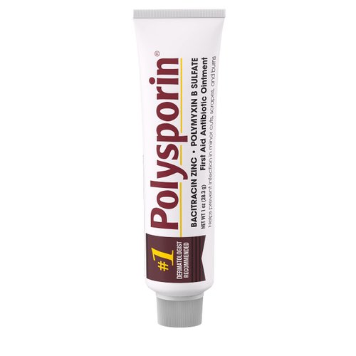 Polysporin First Aid Topical Antibiotic Skin Ointment With Bacitracin Zinc & Polymyxin B Sulfate, For Infection Protection & Wound Care, Neomycin-Free, Travel Size, 1 oz