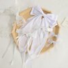 6PCS White Hair Bows for Women, Coquette Bows Hair Clips Hair Ribbons Long Tail Lace Bows Cute Aesthetic Wedding Hair Accessories for Women Girls Gifts
