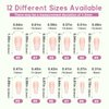Kikmoya Pink Press on Nails Medium Length with Ombre Design Coffin False Fake Nails 24pcs French Ballerina Long Glossy Stick on Nails for Women