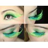 HALLOWEEN Pride Rainbow colorful parade false eyelashes (Green 2-Tone)