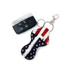 allydrew 10 Pack Chapstick Holder Keychain, Keyring for Lip Balm Lip Gloss Lipstick with 10 Pieces Metal Keyring Clasps, Patriotic Flag