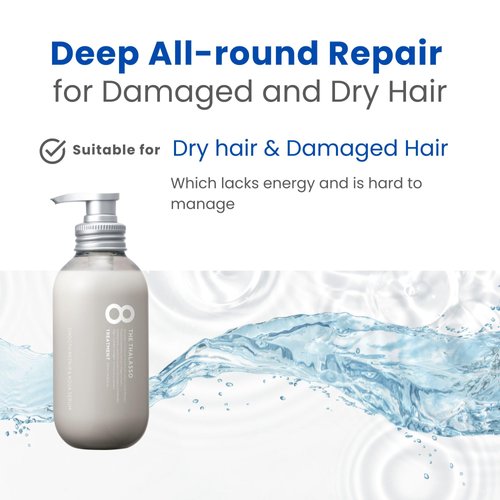 8 THE THALASSO Smooth Series: Normal to Oily Hair Conditioner, Unique Thalasso Stem Cells with Deep Sea Water & Marine Collagen, Chemical-Free, Moisturizing & Smoothing, 475mL /16.06 fl oz