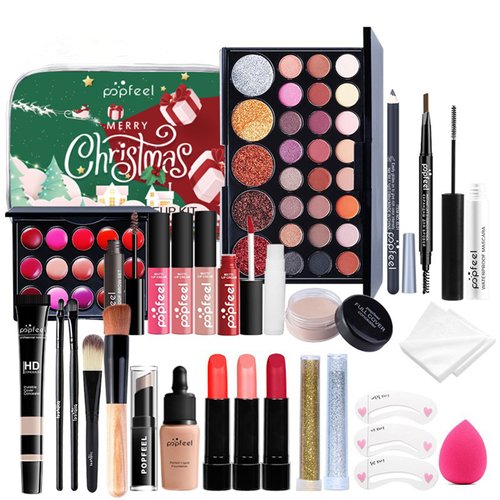 All in One Makeup Kit for Women Full Kit, Christmas Gifts Set for Women Girls, Makeup Essential Bundle Include Makeup Brush Eyeshadow Palette Lipstick Blush Foundation Concealer Mascara Eyebrow Pencil
