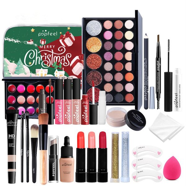 All in One Makeup Kit for Women Full Kit, Christmas Gifts Set for Women Girls, Makeup Essential Bundle Include Makeup Brush Eyeshadow Palette Lipstick Blush Foundation Concealer Mascara Eyebrow Pencil