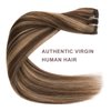 FUBILI Highlights Hair Extensions Real Human Hair Chocolate Brown To Caramel Blonde Remy Human Clip in Hair Extensions 5pcs 30g 22inch