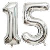 40 Inch Silver 15 Number Balloons Giant 15 or 51 Balloons Silver Birthday 15 Balloons 15th Birthday Anniversary Party Decorations Supplies