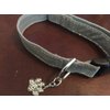 Silver designer dog collar. 13"-17", 58" leash