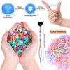 1605pcs Beads for Hair Braids Kit Including 600pcs 9x6mm Pony Beads, 1000pcs Elastic Rubber Bands, and 5pcs Quick Beaders for Kids Hair Braids(Glow in The Dark)