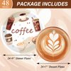 gisgfim 48 Pcs Coffee Party Plates Supplies Tableware Set Coffee Bean Birthday Party Decorations Latte Fun Coffee Cup Theme Baby Shower Party Table Supplies Favors Decors for 48 Guests