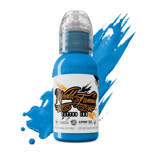 World Famous Tattoo Ink - Donatello Blue Tattoo Ink - Professional Tattoo Ink & Tattoo Supplies - Skin-Safe Permanent Tattooing in Bold Shades - Vegan & Non-Toxic (1 oz)
