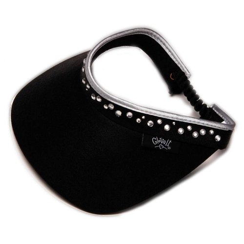Glove It Bling Visor, Ladies Visor Hat, Sun Visor for Women, Golf Visor, Visor for Running, Tennis, Beach, Bling Visor (Black)