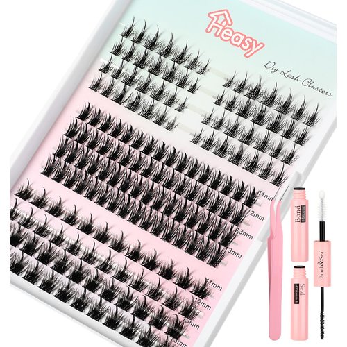 Manga Lash Clusters, Anime Lash Clusters 168Pcs Manhua Lashes Cluster 3 Styles Wispy Natural Lash Clusters Cosplay Lashes Korean Lashes DIY with Applicator, Black