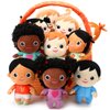 HyDren Basket Plush Baby Dolls, Set of 10 Soft Multicultural Sensory Dolls 6'' Plush Diversity Toys for Preschool Classroom, Valentine's Day Toddler Baby Toys for Kids Girls Boys All Ages