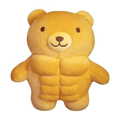 EXIGENT Kawaii Muscle Abs Teddy Bear Buff 30CM Plush Cuddly Stuffed Animal Toy Figure (Bear_30CM)