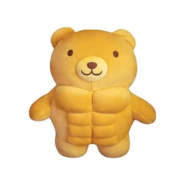 EXIGENT Kawaii Muscle Abs Teddy Bear Buff 30CM Plush Cuddly Stuffed Animal Toy Figure (Bear_30CM)