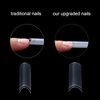 500pcs XL No C Curve Nail Tips Acrylic Clear Half Cover Square Nail Tips Straight Clear Nail Tips Half Cover Long Fake Nails Tips for Nail Salons Home DIY Nail Art